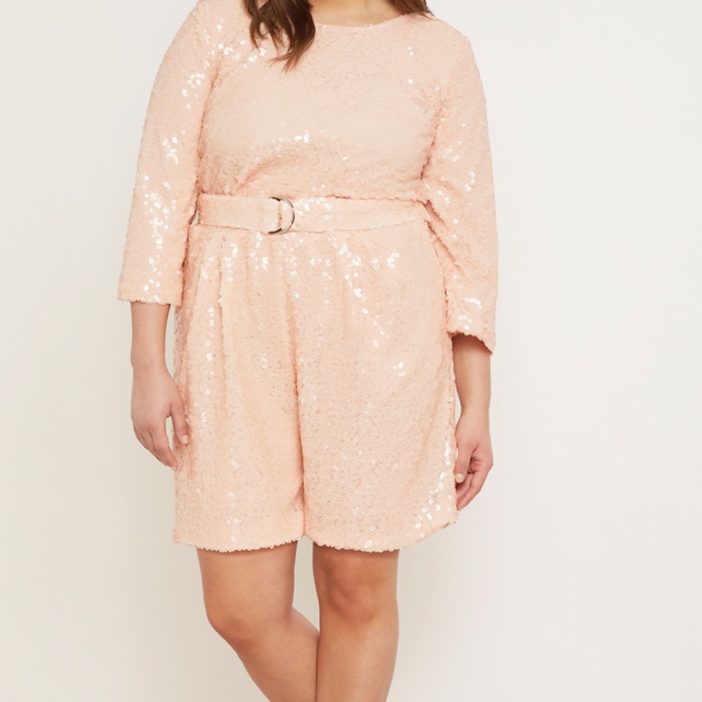 Eloquii Sequin Bermuda Short with belt